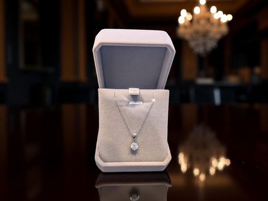 1ct Moissanite Pendant Necklace in Sterling Silver