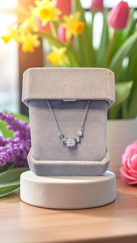 Sterling Silver 1.0ct Moissanite Heart-Link Bracelet – GRA Certified