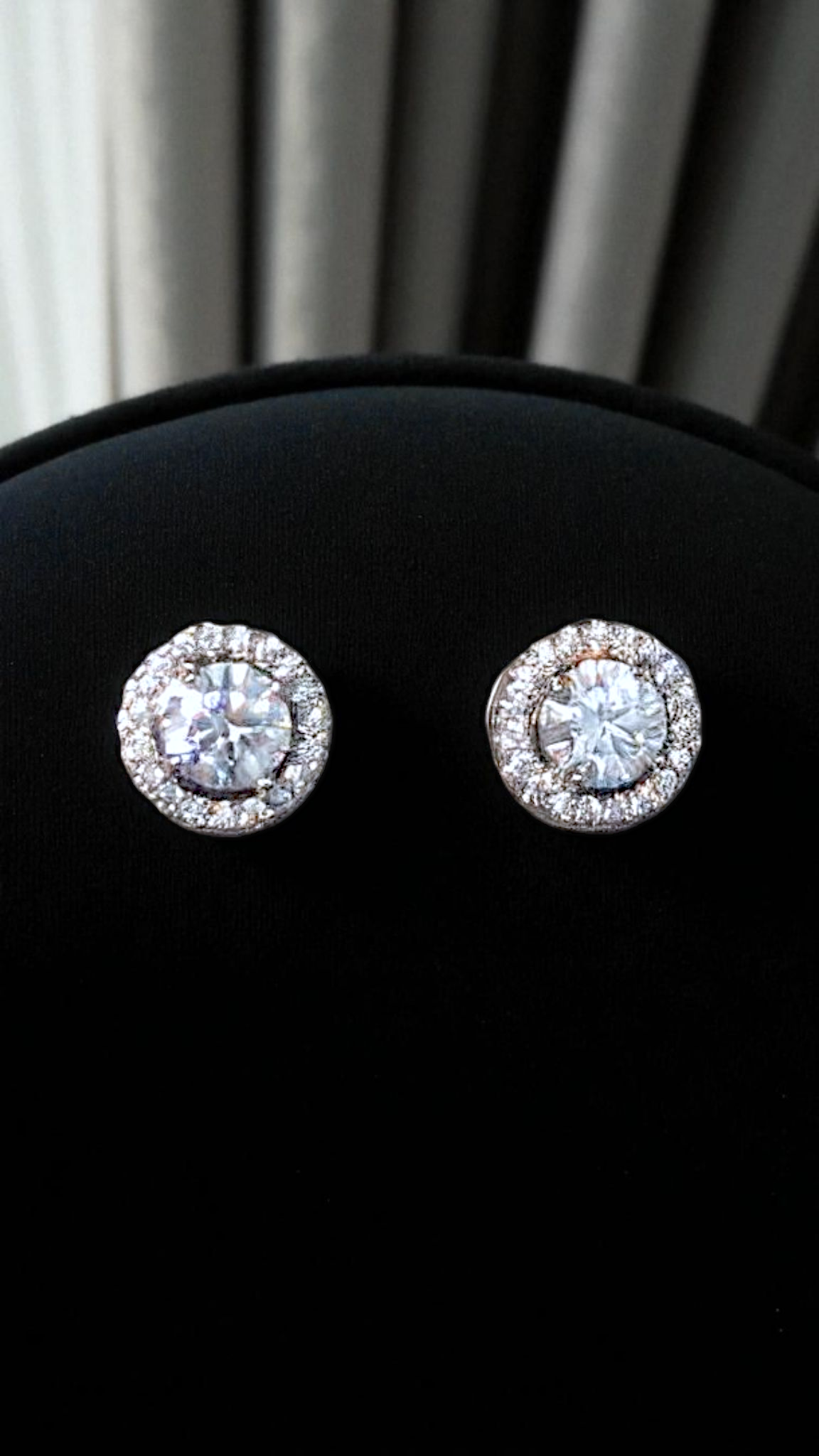 GRA Certified Moissanite Halo Stud Earrings – 0.5ct