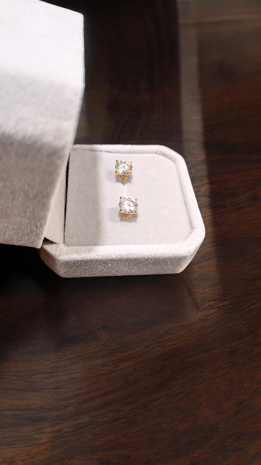 2.0 CT TW (1ct each)GRA Certified Moissanite Stud Earrings | Certified 14K Gold