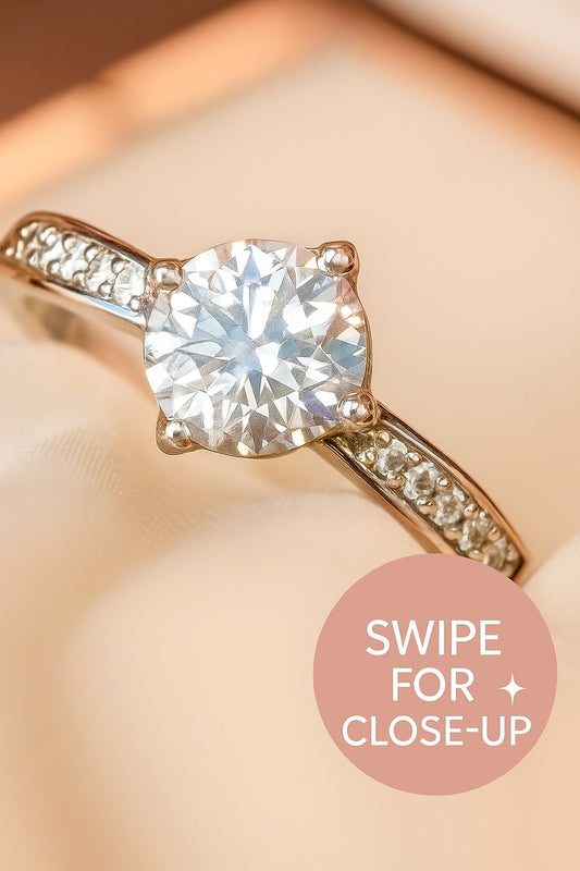 GRA Certified Moissanite Solitaire Ring – 1ct | Sterling Silver