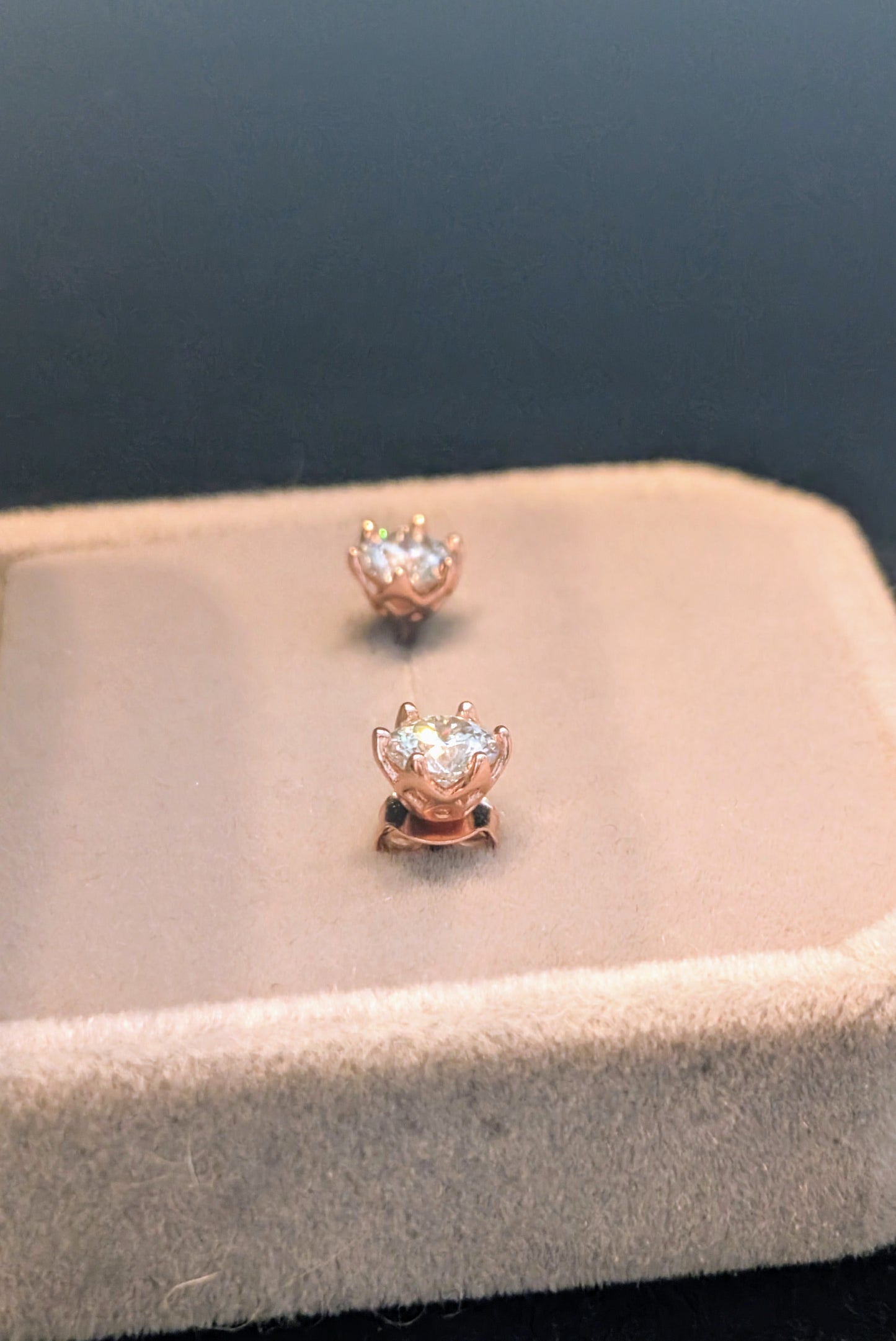 💎 0.5ct Moissanite Stud Earrings – GRA Certified | Rose Gold Setting