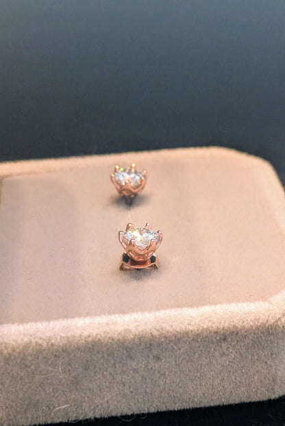 💎 0.5ct Moissanite Stud Earrings – GRA Certified | Rose Gold Setting