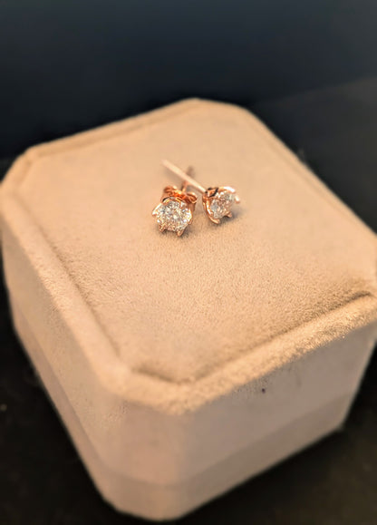 💎 0.5ct Moissanite Stud Earrings – GRA Certified | Rose Gold Setting