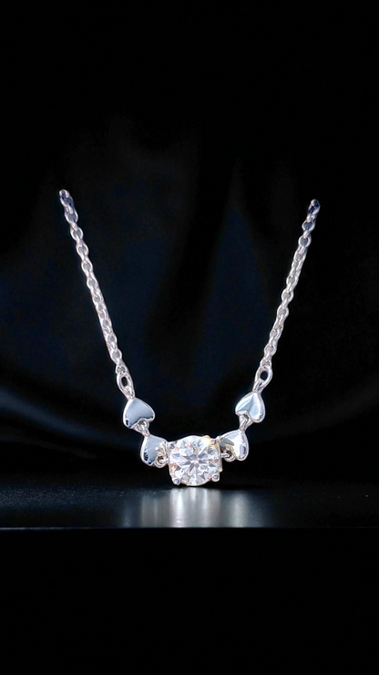 Sterling Silver 1.0ct Moissanite Heart-Link Bracelet – GRA Certified