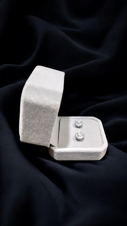 GRA Certified 0.5ct Moissanite Halo Stud Earrings – Sterling Silver